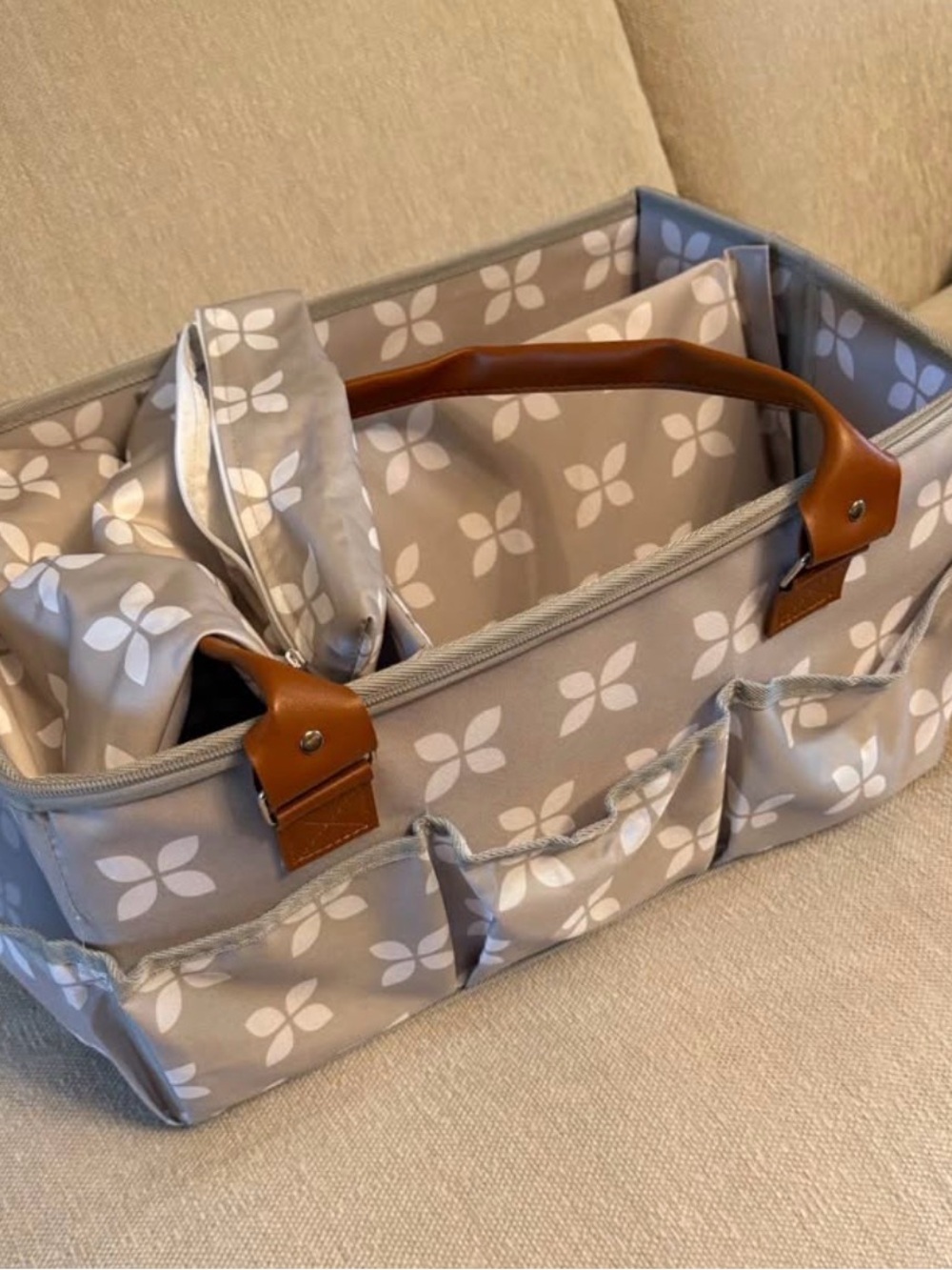 Gender neutral diaper caddy